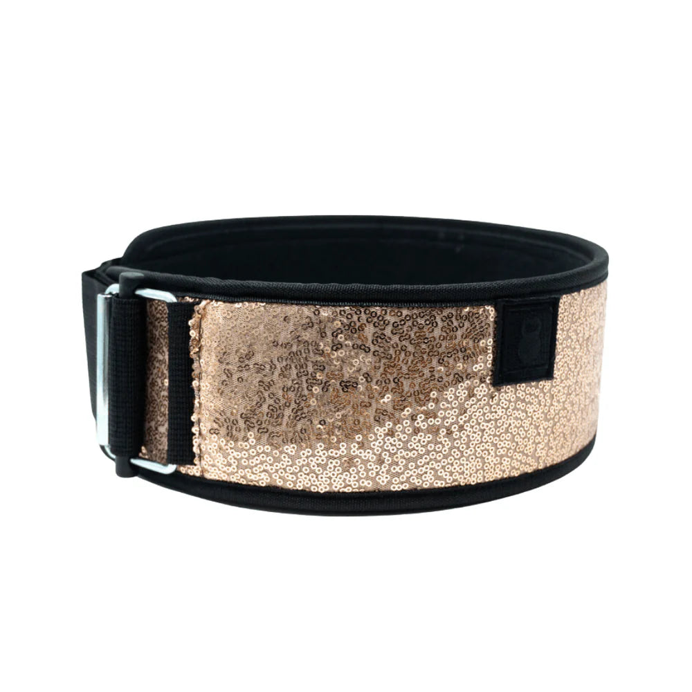 Classy Bling Rose Gold 4" Weightlifting Belt