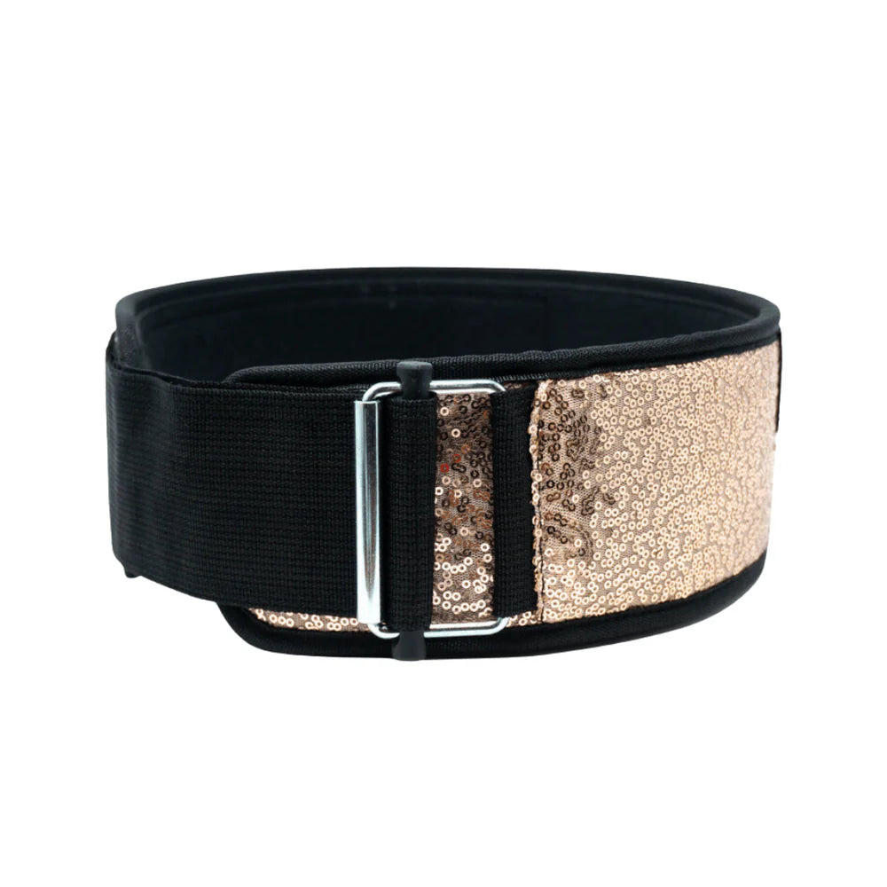 Classy Bling Rose Gold 4" Weightlifting Belt