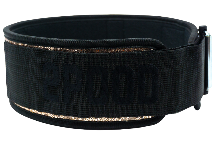 Classy Bling Rose Gold 4&quot; Weightlifting Belt - 2POOD