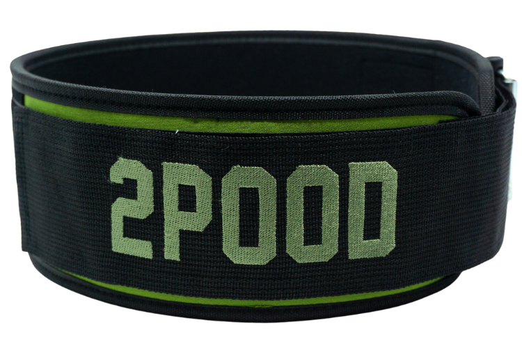 Green Velcro Patch 4&quot; Weightlifting Belt - 2POOD